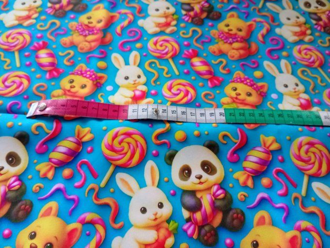 Coupon de tissu imprimé polyester souple et doux motifs animaux style kawaii top qualité