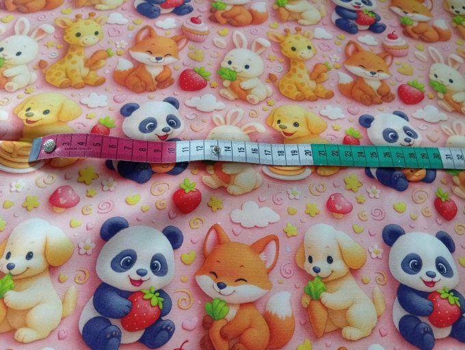 Coupon de tissu imprimé polyester souple et doux motifs animaux style Kawaii enfants top qualité