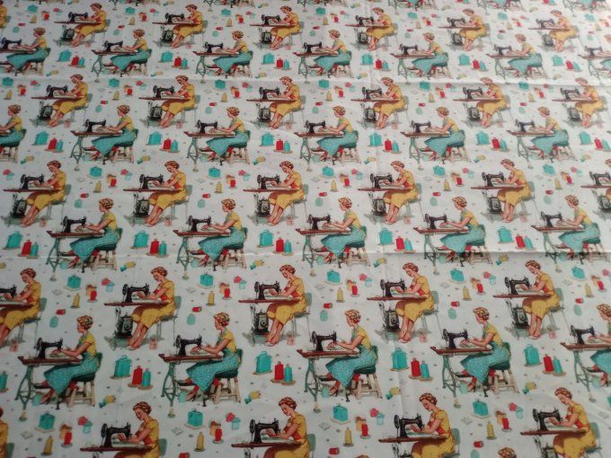 Coupon de tissu imprimé polyester souple et doux motifs couture vintage multicolore top qualité