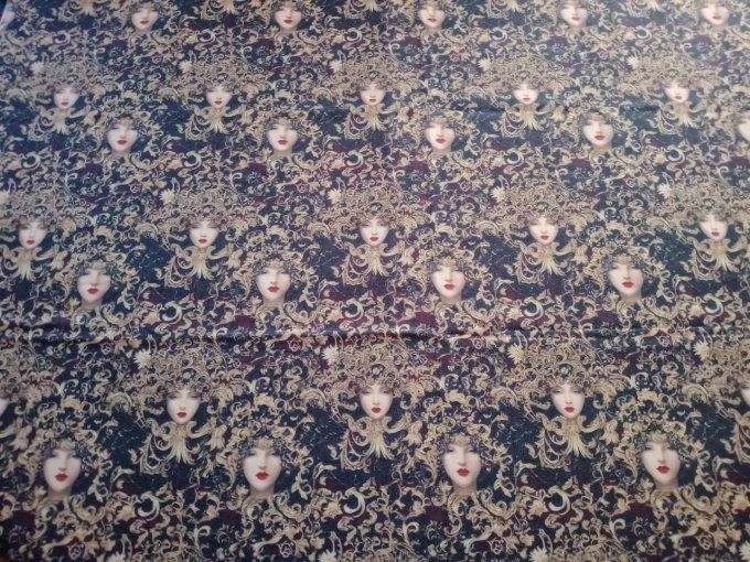 Coupon de tissu imprimé polyester souple et doux motifs femmes vintage top qualité