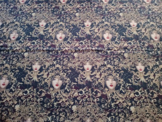 Coupon de tissu imprimé polyester souple et doux motifs femmes vintage top qualité