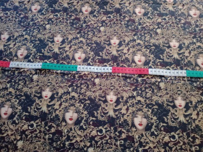 Coupon de tissu imprimé polyester souple et doux motifs femmes vintage top qualité
