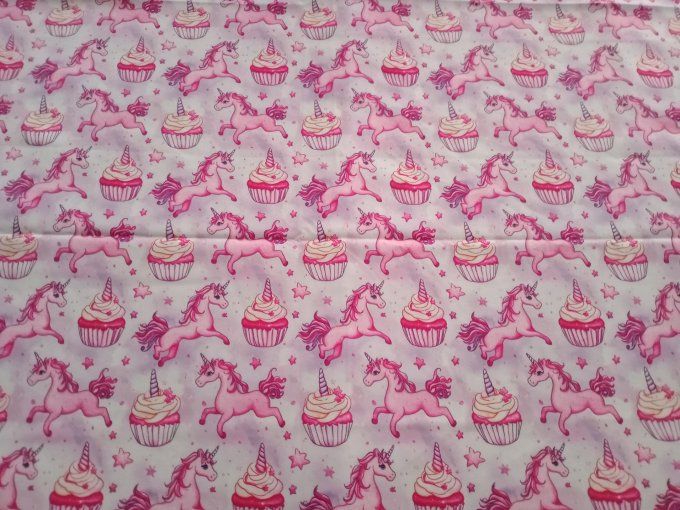 Coupon de tissu imprimé polyester souple et doux motifs licornes filles top qualité
