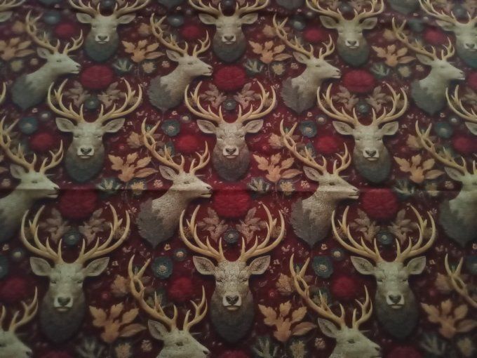 Coupon de tissu imprimé polyester souple et doux motifs cerfs animaux top qualité