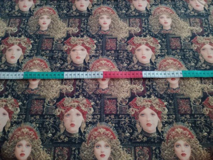 Coupon de tissu imprimé polyester souple et doux motifs femmes vintage rétro top qualité