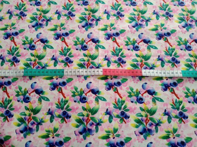 Coupon de tissu imprimé polyester souple et doux motifs fruits top qualité