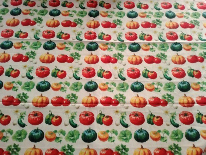 Coupon de tissu imprimé polyester souple et doux motifs légumes top qualité